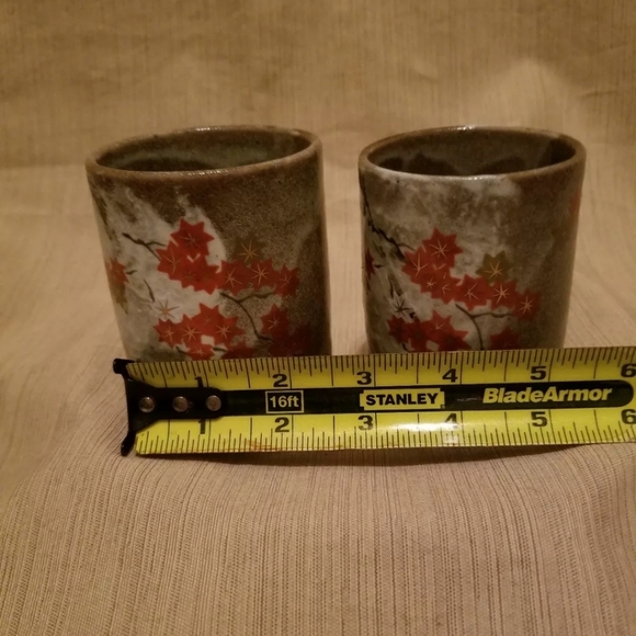 Ceramic Pottery Signed Asian Stackable Mugs Cups - Picture 8 of 8